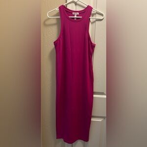 Leith Fuchsia Sleeveless Midi Dress